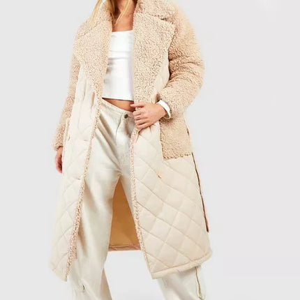 UNICORN Women's long woolly beige coat s m l xl xxl