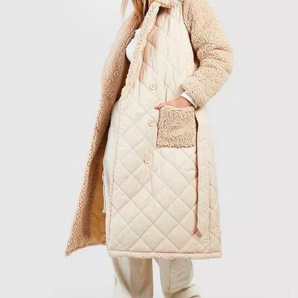 UNICORN Women's long woolly beige coat s m l xl xxl