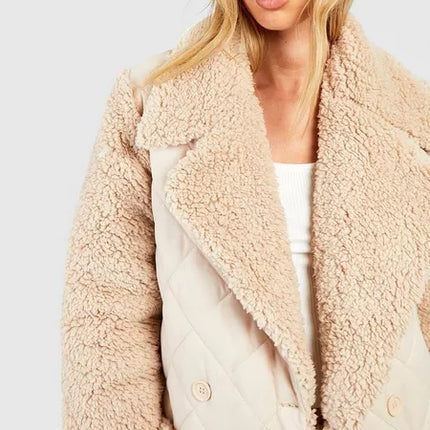 UNICORN Women's long woolly beige coat s m l xl xxl