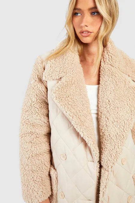 UNICORN Women's long woolly beige coat s m l xl xxl