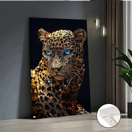 UNICORN 1pc Jeweled Leopard Wall Oil Painting 16x24 or 24x36 cm