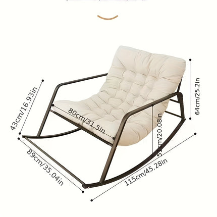 UNICORN Modern Bedroom Rocking Chair, Indoor Two-Seater Orange Beige Gray