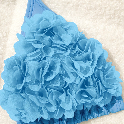 UNICORN New Blue Three-Dimensional Flower Solid Color Sexy Bikini s m l