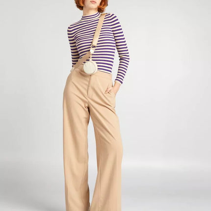 UNICORN Women's sweater striped long sleeves purple black xxs xs s m