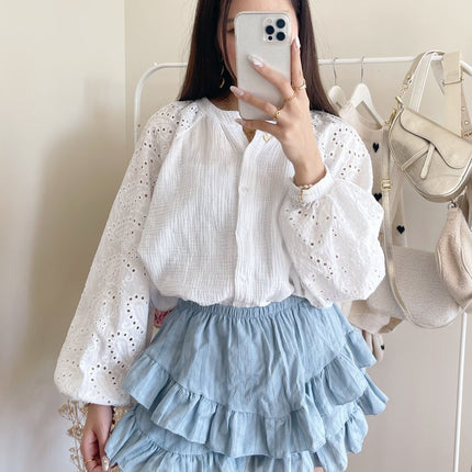 Dames rok blauw s m l