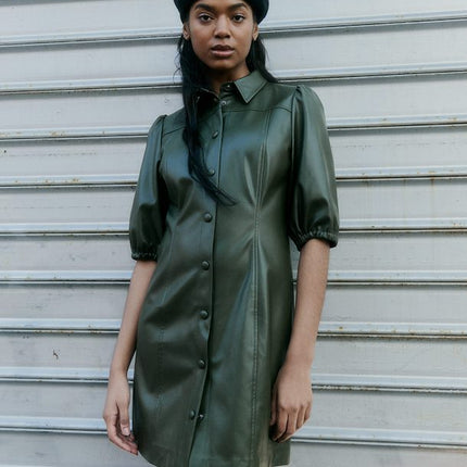 UNICORN Women's dress leather black green xs s m l xl