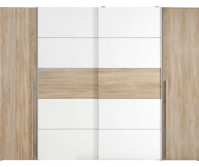 UNICORN Wardrobe country modern oak light brown dark brown Width 270.3 cm Depth 61 cm Height 210 cm