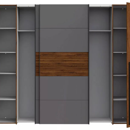 UNICORN Wardrobe country modern oak light brown dark brown Width 270.3 cm Depth 61 cm Height 210 cm