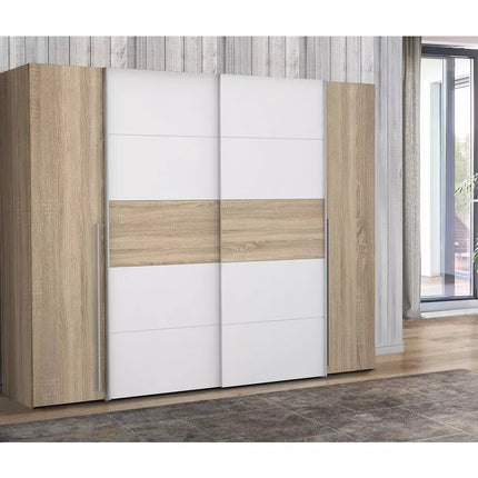 UNICORN Wardrobe country modern oak light brown dark brown Width 270.3 cm Depth 61 cm Height 210 cm