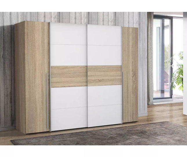 UNICORN Wardrobe country modern oak light brown dark brown Width 270.3 cm Depth 61 cm Height 210 cm