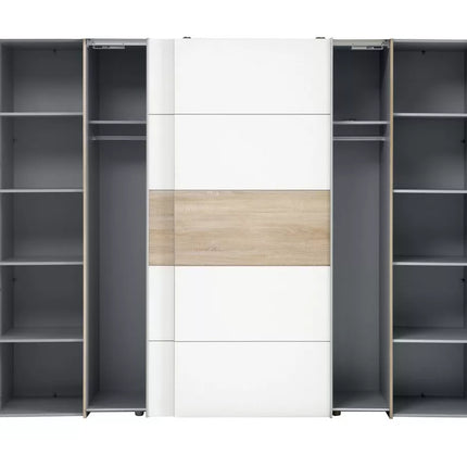 UNICORN Wardrobe country modern oak light brown dark brown Width 270.3 cm Depth 61 cm Height 210 cm