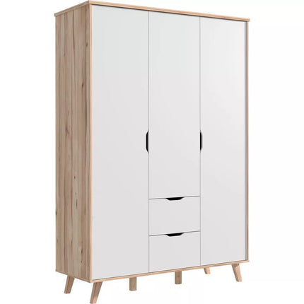 UNICORN Wardrobe modern matt white oak brown Width 139.4 cm Depth 52.7 cm Height 201.5 cm