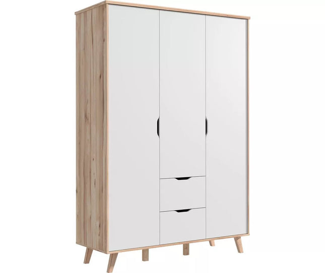 UNICORN Wardrobe modern matt white oak brown Width 139.4 cm Depth 52.7 cm Height 201.5 cm