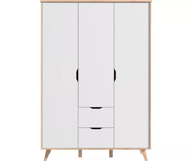 UNICORN Wardrobe modern matt white oak brown Width 139.4 cm Depth 52.7 cm Height 201.5 cm