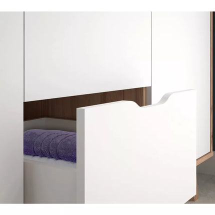 UNICORN Wardrobe modern matt white oak brown Width 139.4 cm Depth 52.7 cm Height 201.5 cm