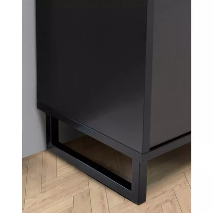 UNICORN Sideboard wall unit modern matt black with mood lighting Width 174.2 cm Depth 41.5 cm Height 84 cm