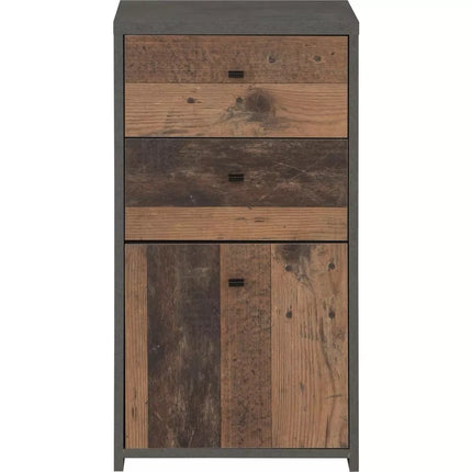 UNICORN Bedside tables white brown Width 40.3 cm Depth 29.6 cm Height 77.5 cm