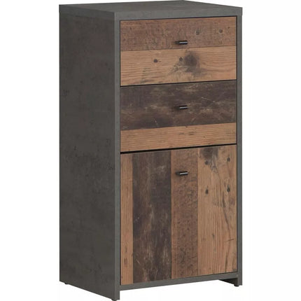 UNICORN Bedside tables white brown Width 40.3 cm Depth 29.6 cm Height 77.5 cm
