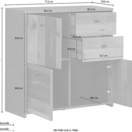 UNICORN Sideboard wall unit modern brown Width 77.2 cm Depth 29.6 cm Height 77.5 cm