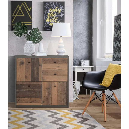 UNICORN Sideboard wall unit modern brown Width 77.2 cm Depth 29.6 cm Height 77.5 cm