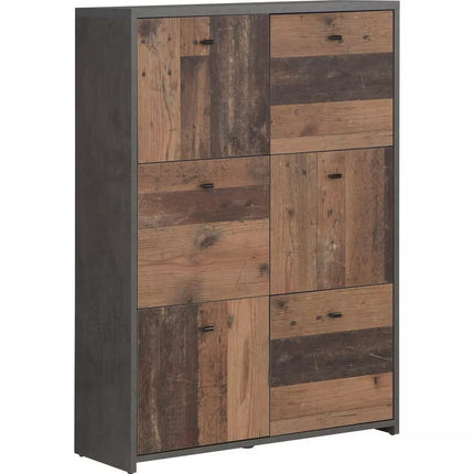 UNICORN Sideboard wall unit modern white brown Width 77.2 cm Depth 29.6 cm Height 112.7 cm