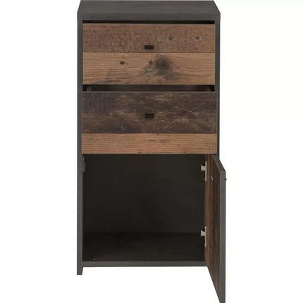 UNICORN Bedside tables white brown Width 40.3 cm Depth 29.6 cm Height 77.5 cm