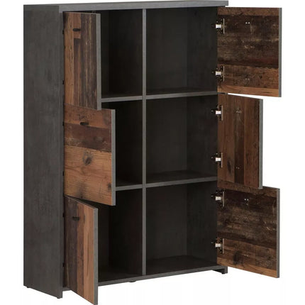 UNICORN Sideboard wall unit modern white brown Width 77.2 cm Depth 29.6 cm Height 112.7 cm