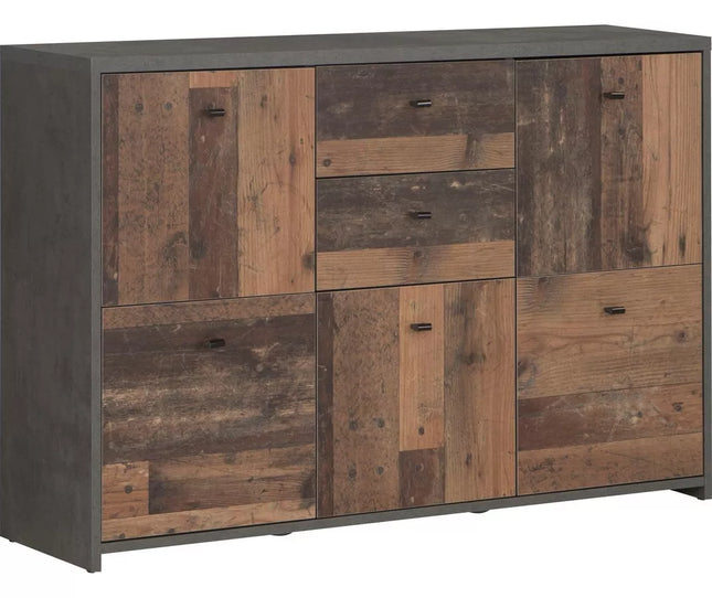 UNICORN Sideboard wall unit modern brown white Width 114.1 cm Depth 29.6 cm Height 77.5 cm