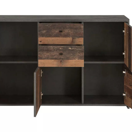 UNICORN Sideboard wall unit modern brown white Width 114.1 cm Depth 29.6 cm Height 77.5 cm