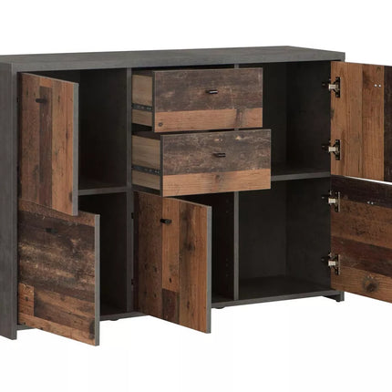 UNICORN Sideboard wall unit modern brown white Width 114.1 cm Depth 29.6 cm Height 77.5 cm
