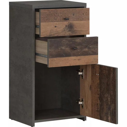 UNICORN Bedside tables white brown Width 40.3 cm Depth 29.6 cm Height 77.5 cm