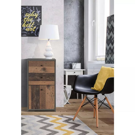 UNICORN Bedside tables white brown Width 40.3 cm Depth 29.6 cm Height 77.5 cm