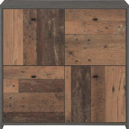 UNICORN Dresser white brown dark gray Width 77.2 cm Depth 29.6 cm Height 77.5 cm