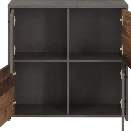 UNICORN Dresser white brown dark gray Width 77.2 cm Depth 29.6 cm Height 77.5 cm