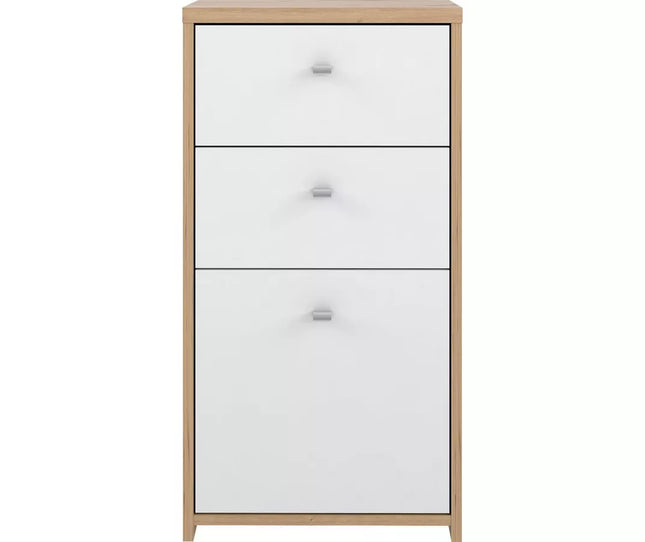 UNICORN Bedside tables white brown Width 40.3 cm Depth 29.6 cm Height 77.5 cm