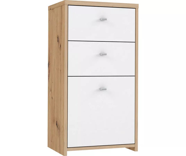 UNICORN Bedside tables white brown Width 40.3 cm Depth 29.6 cm Height 77.5 cm