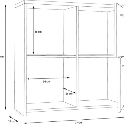 UNICORN Dresser white brown dark gray Width 77.2 cm Depth 29.6 cm Height 77.5 cm