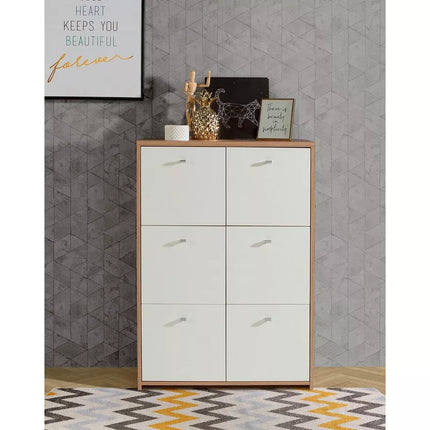 UNICORN Sideboard wall unit modern white brown Width 77.2 cm Depth 29.6 cm Height 112.7 cm