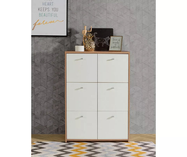 UNICORN Sideboard wall unit modern white brown Width 77.2 cm Depth 29.6 cm Height 112.7 cm