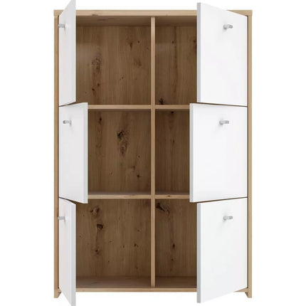 UNICORN Sideboard wall unit modern white brown Width 77.2 cm Depth 29.6 cm Height 112.7 cm