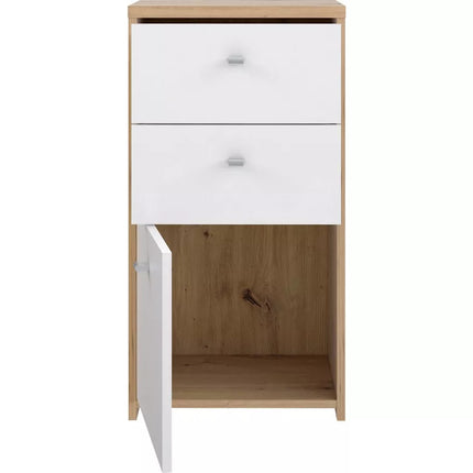UNICORN Bedside tables white brown Width 40.3 cm Depth 29.6 cm Height 77.5 cm