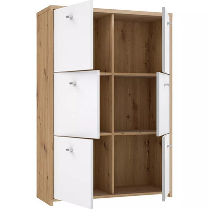 UNICORN Sideboard wall unit modern white brown Width 77.2 cm Depth 29.6 cm Height 112.7 cm