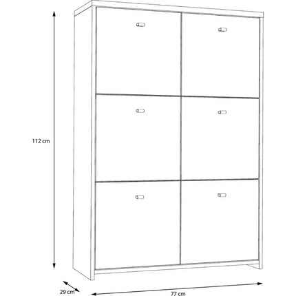 UNICORN Sideboard wall unit modern white brown Width 77.2 cm Depth 29.6 cm Height 112.7 cm