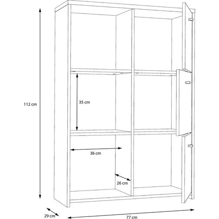 UNICORN Sideboard wall unit modern white brown Width 77.2 cm Depth 29.6 cm Height 112.7 cm