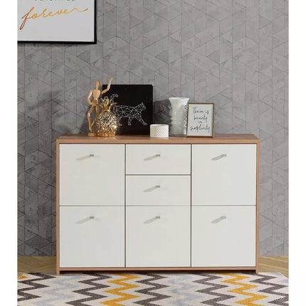 UNICORN Sideboard wall unit modern brown white Width 114.1 cm Depth 29.6 cm Height 77.5 cm