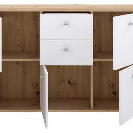 UNICORN Sideboard wall unit modern brown white Width 114.1 cm Depth 29.6 cm Height 77.5 cm
