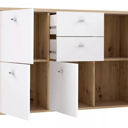 UNICORN Sideboard wall unit modern brown white Width 114.1 cm Depth 29.6 cm Height 77.5 cm