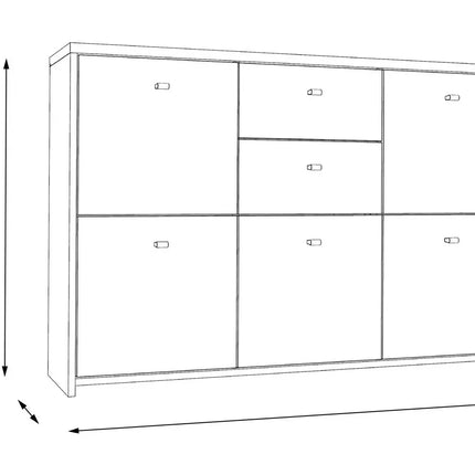 UNICORN Sideboard wall unit modern brown white Width 114.1 cm Depth 29.6 cm Height 77.5 cm