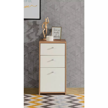 UNICORN Bedside tables white brown Width 40.3 cm Depth 29.6 cm Height 77.5 cm