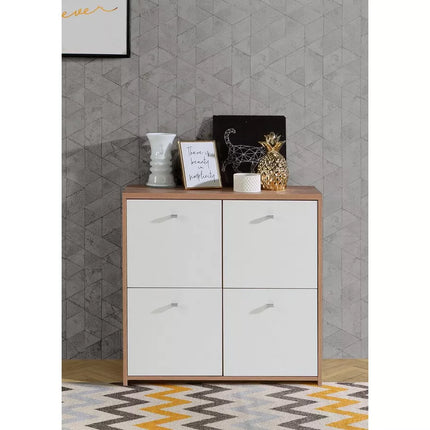 UNICORN Dresser white brown dark gray Width 77.2 cm Depth 29.6 cm Height 77.5 cm